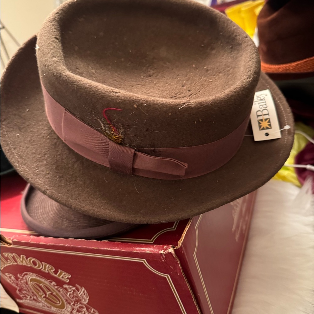 Bailey Brown Fedora Hat with Ribbon